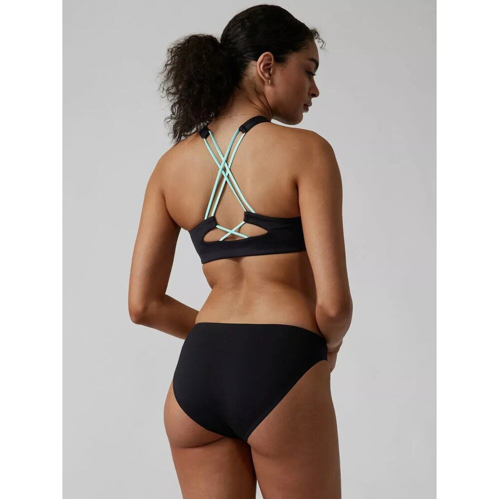 NWT Athleta Freestyle Camo High Neck Bikini Top Blue Wireless Top ONLY Sz Small - Picture 6 of 8